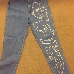 hand-painted jeans